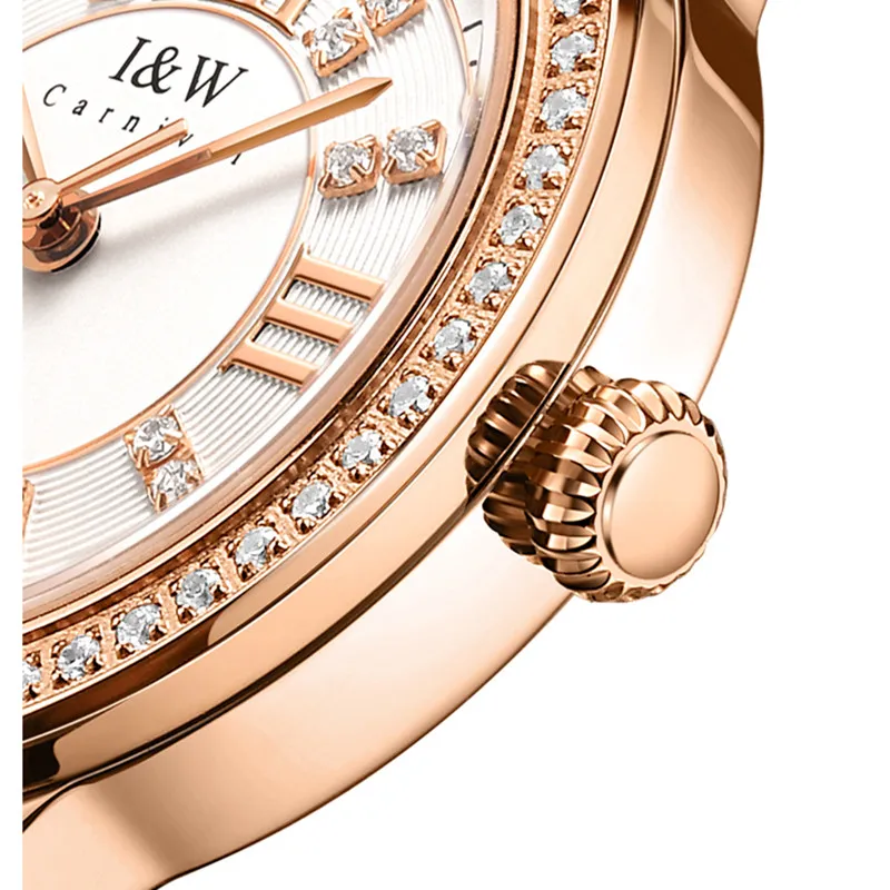 Reloj Mujer 2022 I&W CARNIVAL Brand Ladies Fashion Quartz Watch Women Luxury Dress Wristwatch Waterproof Clock Relogio Feminino