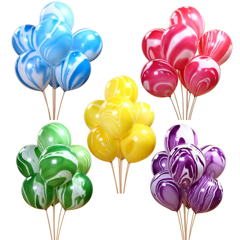 

High Quality 12 Inch 3.5g Painting Agate Balloons Colorful Cloud Air Balloon Birthday Party Ballon Decoration Balony Globos