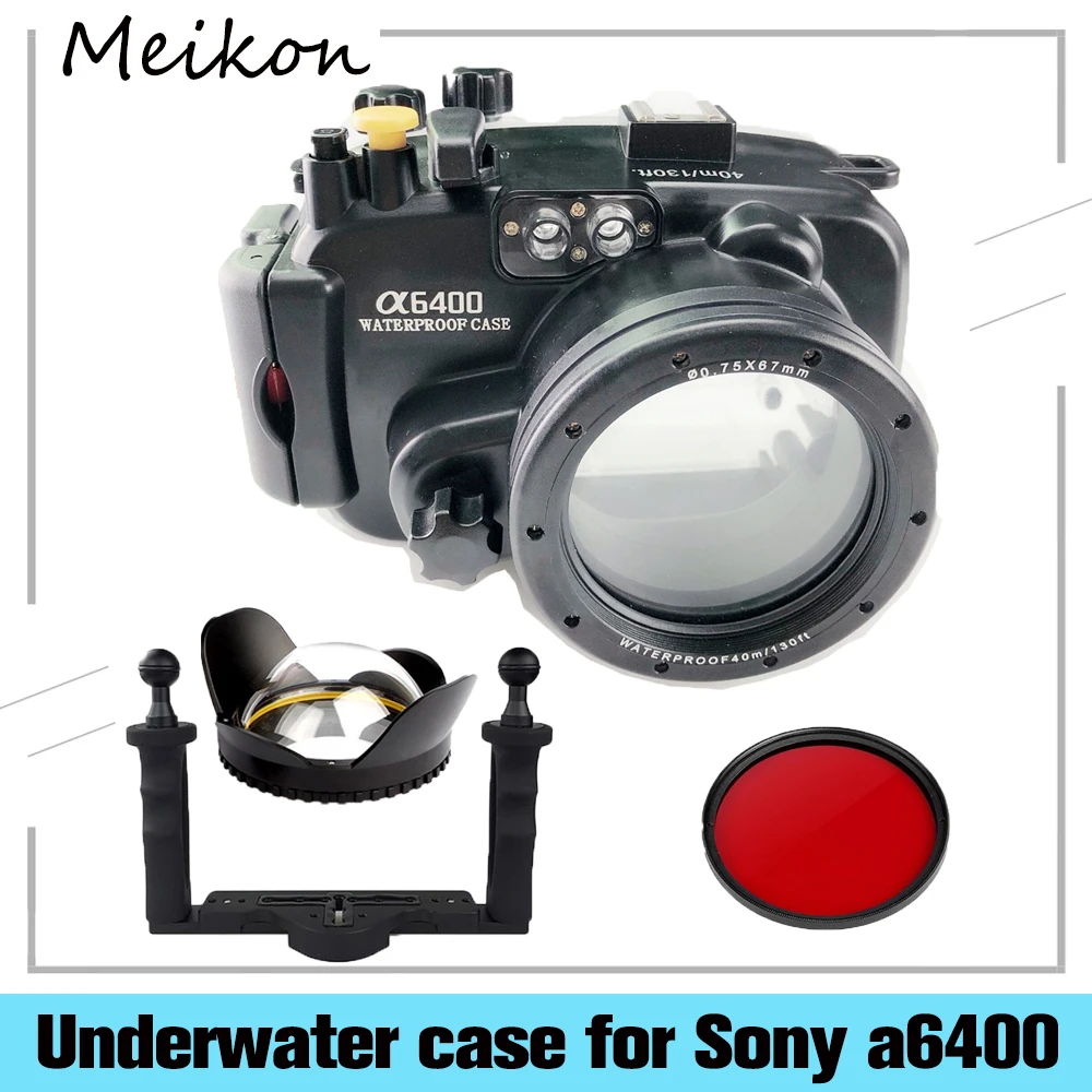 caso para sony a6400 câmera suporte 16-50mm lente com fisheye mãos