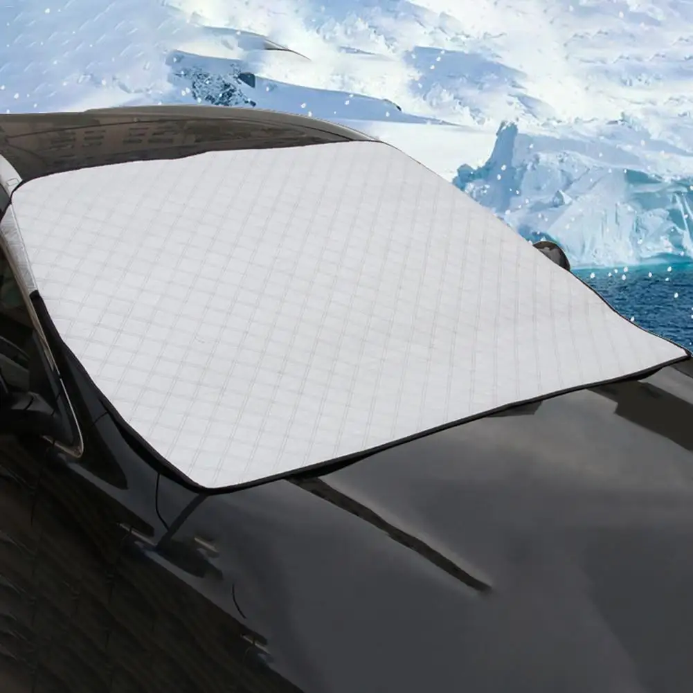 Car Windshield Snow Cover Car Sun Cover Car Snow Ice Protector Anti Freeze Snow Proof Thick For Blocking Wind Rain Frost For SUV