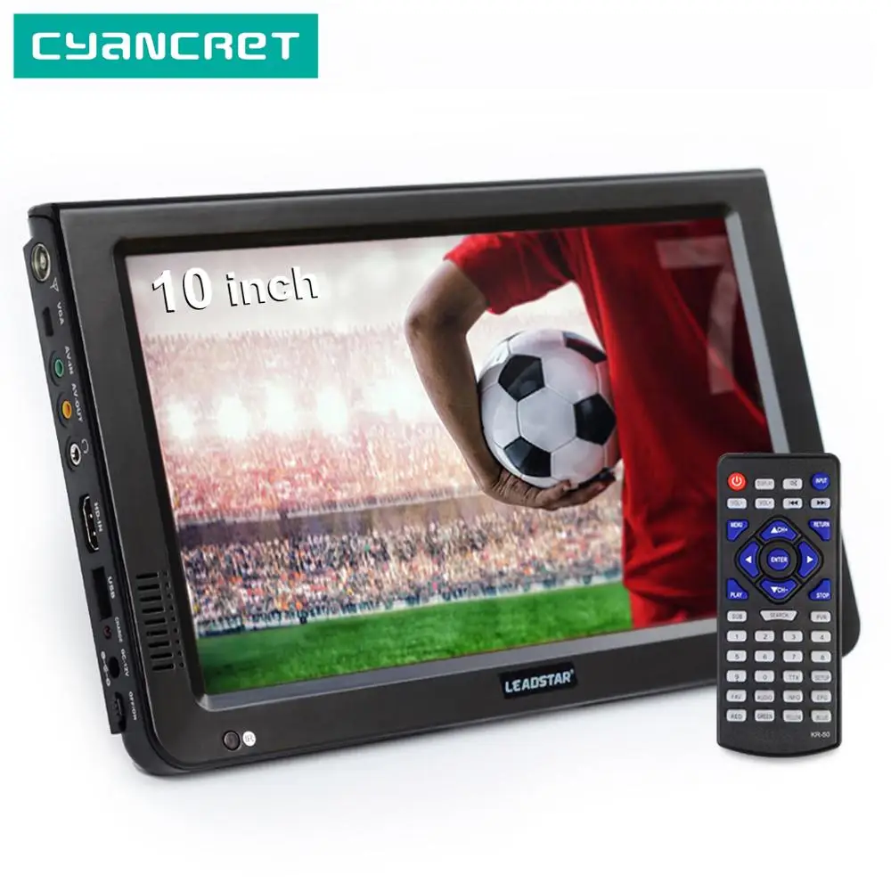 Najtaniej LEADSTAR 10 cal HD przenośny telewizor DVB T2 ATSC ISDB T tdt cyfrowe i analogowe mini mały samochód telewizji obsługuje usb SD MP4 H.265 AC3