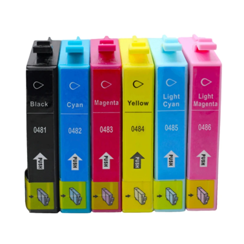 T0481 6 шт. совместимый картридж с чернилами для принтера Epson Stylus Photo R200 R220 R300 R300M R320 R340