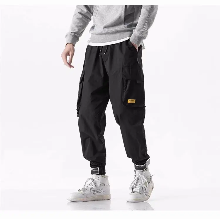 Штаны карго с карманами мужские Цветные Лоскутные Повседневные Jogger модные тактические брюки Tide Harajuku уличная SA-8