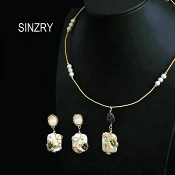 

SINZRY original creative jewelry natural freshwater pearl baroque stylish butterfly choker necklace earring jewelry sets