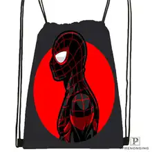 Custom ultimate_spider_@ 01-man походная сумка на шнурке милый рюкзак для детей(черная спинка) 31x40 см#180611-03-124