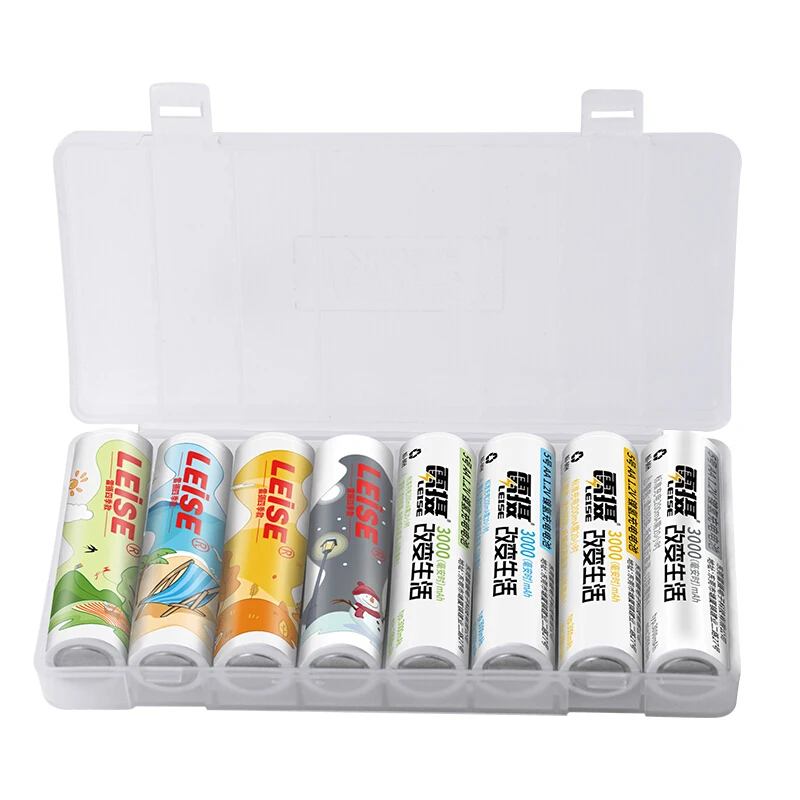 8pcs Four Seasons Leise AA 3000mah nimh аккумуляторная батарея 1,2 V 2a Ni-MH четыре сезона Коллекционная версия батарея чехол для 1,2 V до 1,5 V - Цвет: 8pcs Four Seasons
