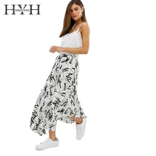 HYH Haoyihui женская сексуальная свободная Высокая талия Повседневная индивидуальная Асимметричная печатная летняя модная юбка