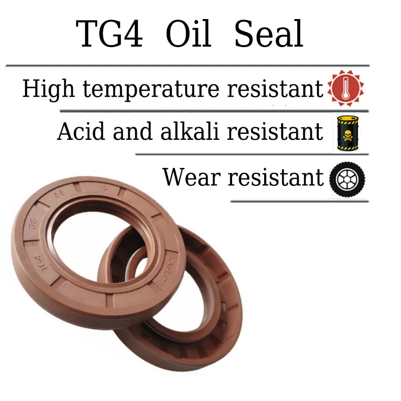 TG4 Skeleton Three Lip Brown FKM Rubber Oil Seals with Spring Steel Fluorine High Temperature Resistant Gaskets ID 115mm