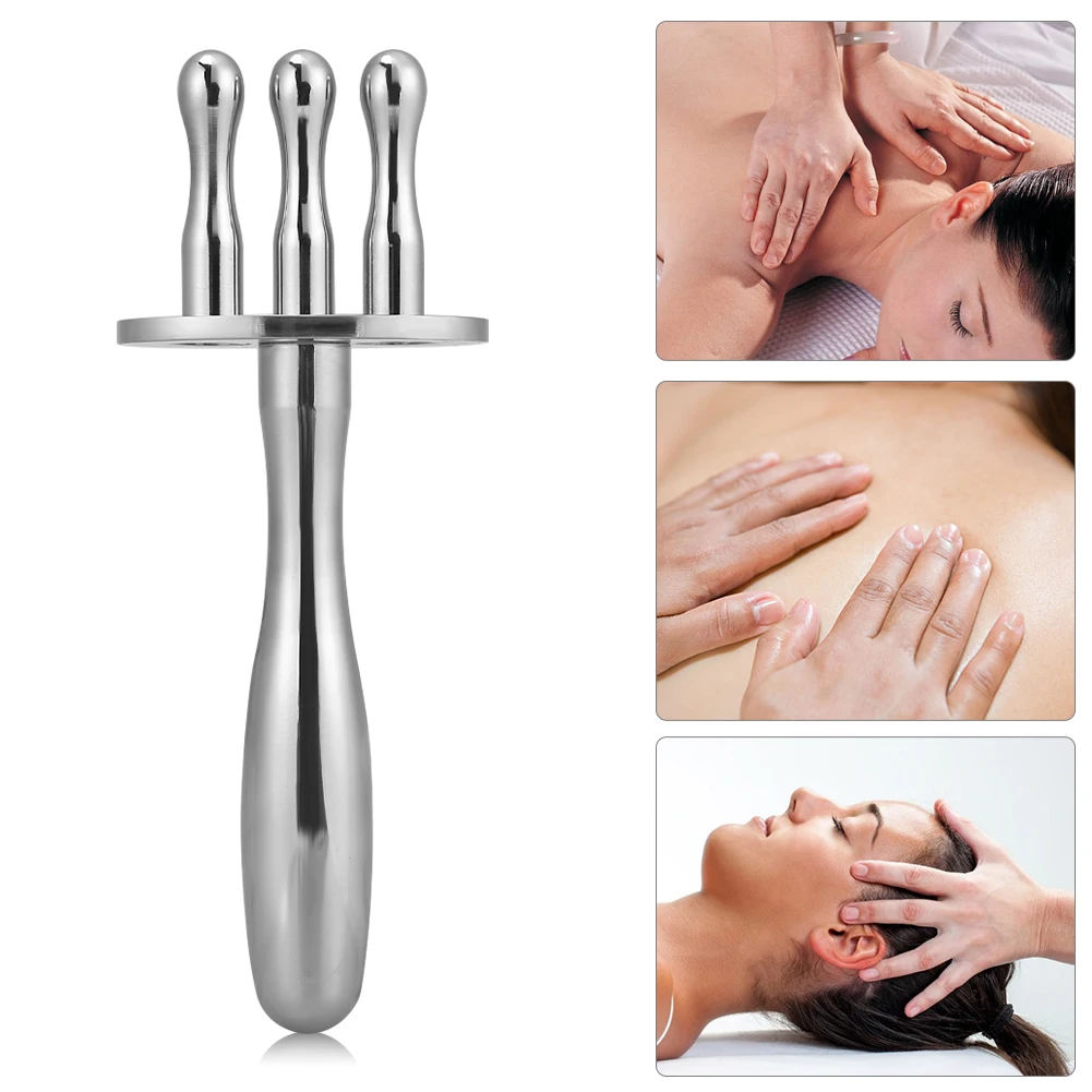 

3 Forks Magnetotherapy Acid Discharge Pen Magnetic Stick Health Beauty 304 Stainless Steel Meridian Point Magnetic Massage Stick