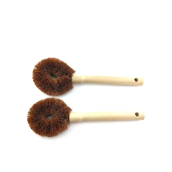 Кухонные щетки для мытья Коко сизаля с деревянной ручкой, бытовые чистящие инструменты, кухонная миска для посуды, щетка для мытья посуды