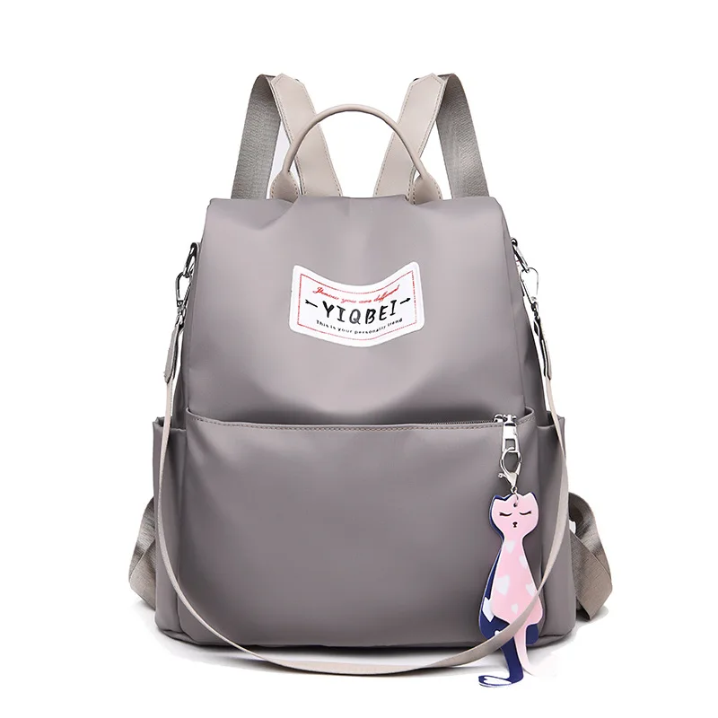 Женский рюкзак с защитой от краж для девочек Mochila Feminina, рюкзаки для путешествий, водонепроницаемые, Оксфорд, школьная сумка, Модный повседневный женский рюкзак - Цвет: Светло-серый