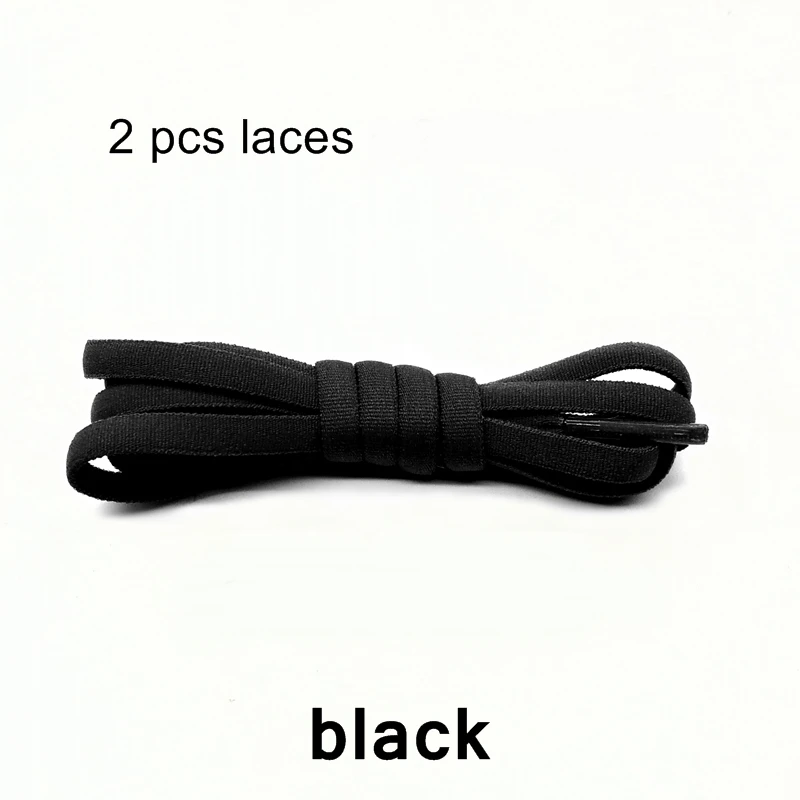 Black 1 1 пара эластичных шнурки без завязок, с запирающимися круглыми шнурками, для детей и взрослых, для женщин и мужчин, 100 см, полукруглые шнурки - Цвет: Black 1