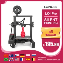 LONGER LK4 PRO 3D Printer with Big Touch Screen Open Source TMC2208 Quiet Printing for 3D Print New Frame Design 3d printer kit
