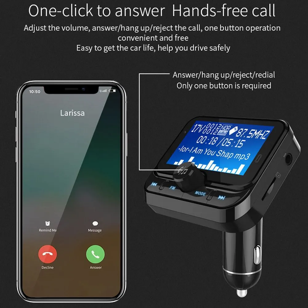 12 V-24 V Автомобильный Bluetooth MP3-плеер Hands-free Телефон fm-передатчик автомобильное зарядное устройство с автомобильным радио и прикуривателем 9