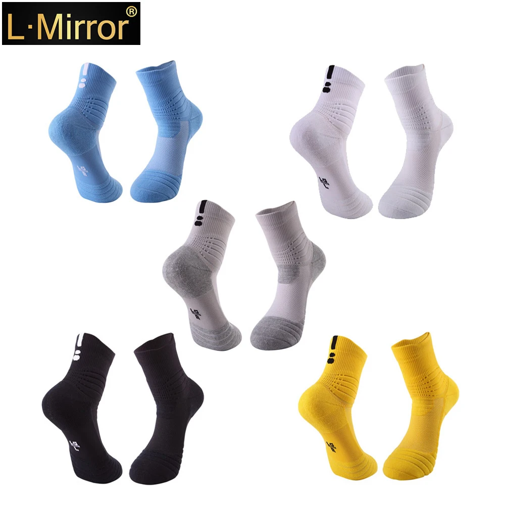 

L.Mirror 1Pair Men Athletic Cotton Compression Cushion Protective Socks