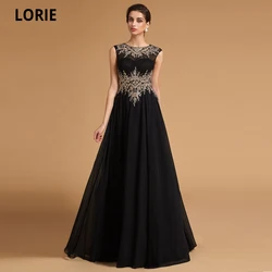 LORIE Beading Formal Evening Gown Long Prom Party Dresses O-neck Sleeveless Lace Special Occasion Gowns Plus Size Mother Gown