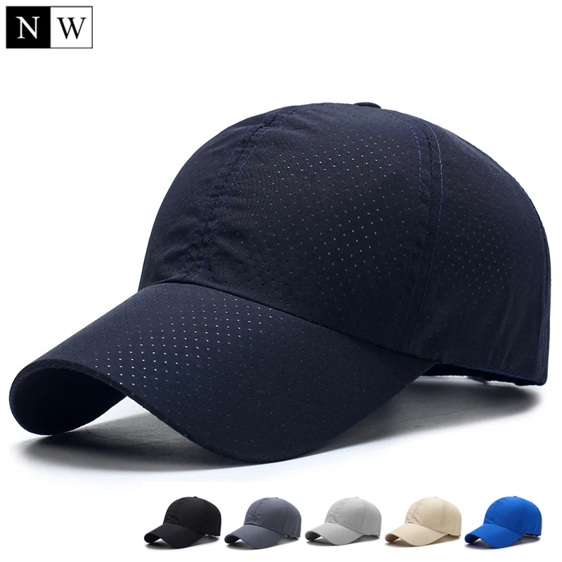 

Solid Summer Baseball Cap Men Snapback Women Quick Dry Mesh Cap Breathable Sun Hat Bone Masculino Trucker Cap