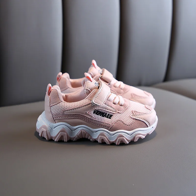 

2020 Spring Women's Children's Tennis Shoes Punched Sheet Red Wave Bottom Dad Shoes Children Sports Shoes Small BOY'S Casual Sho