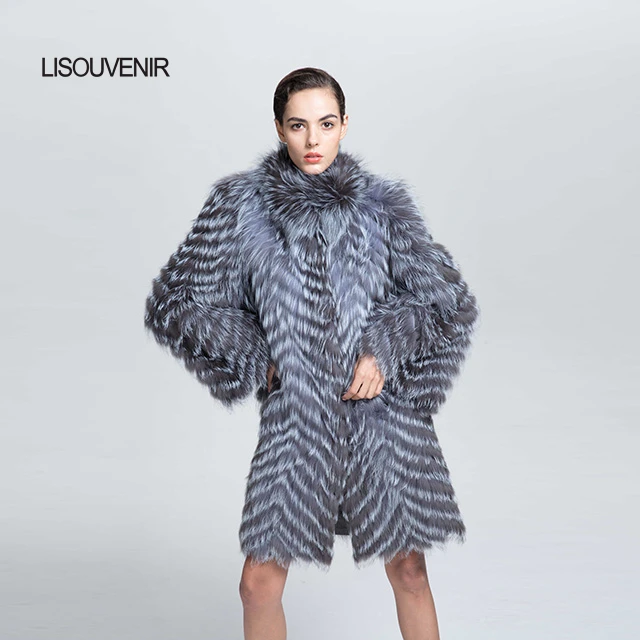 Lisouvenir новая зимняя коллекция, модный дизайн, Женский спелый натуральный Лисий мех, пальто, теплый Лисий мех, куртка с воротником-стойкой