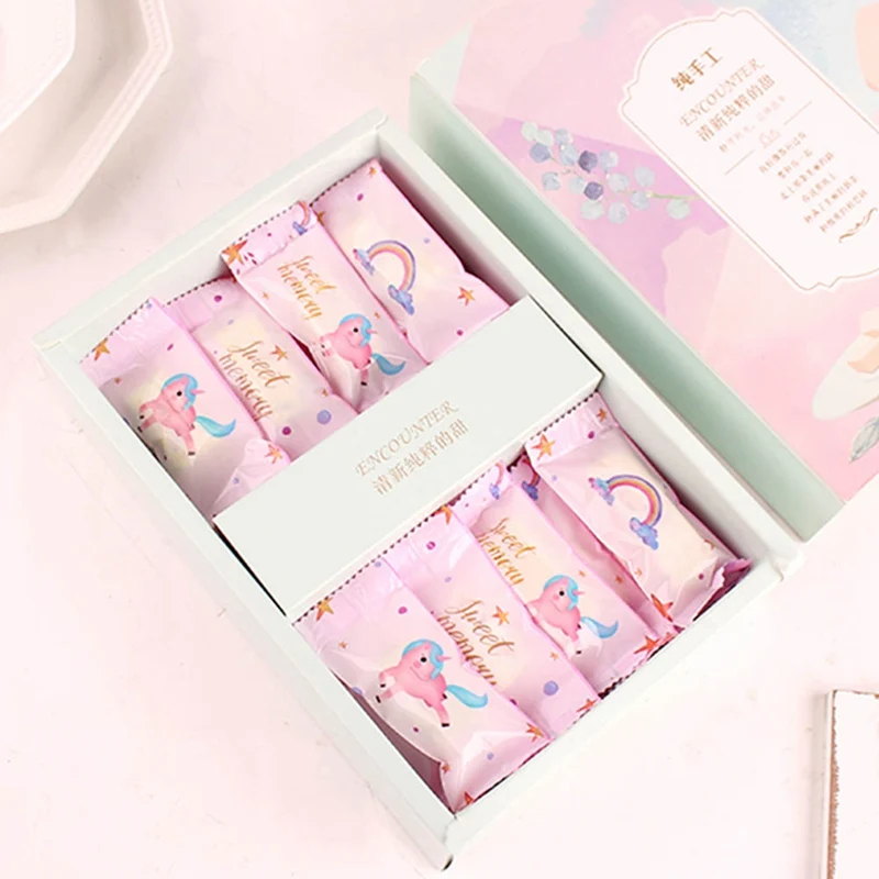 100 шт Kawaii Единорог мешок для сахара Nougat сумка для машины упаковка для конфет закуски печенье еда торт выпечки вечерние подарочные пакеты