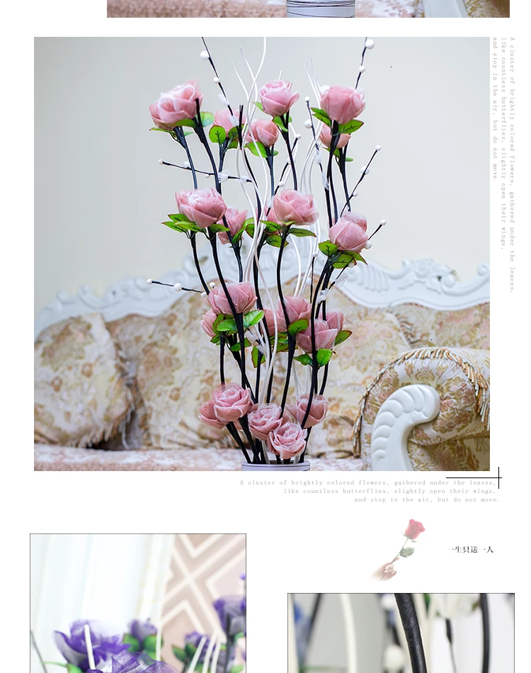 Ground Artificial Flower A Decoration Plastic Flower Botany Flower Arrangement Large Decorate Flower Tulips Simulation Bouquet