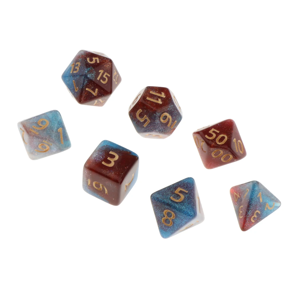7Pc Multi-sided Dices Set D4-D20 MTG DND RPG Board Game Dice for D&D Roleplaying Party Casino Table Game Toy