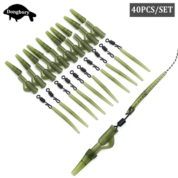 MEGA PROMO ❤️ 40PCS Carp Rig Plastic Lead Clips Tail Rubber Cone Anti Tangle Sleeve Quick Change Swivels Chod Rig Carp Fishing Accessories Kit - discount item 39% OFF Sports & Entertainment
