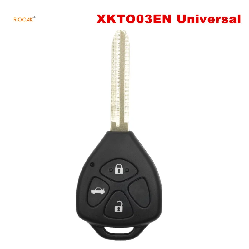 RIOOAK XHORSE XKTO03EN for Toyota Style 3 Buttons for VVDI VVDI2 Key Tool English Version Wired Universal Remote Key 1pcs xhorse xkb510en universal remote key b5 type 3 buttons english version for vvdi vvdi2 ket tool
