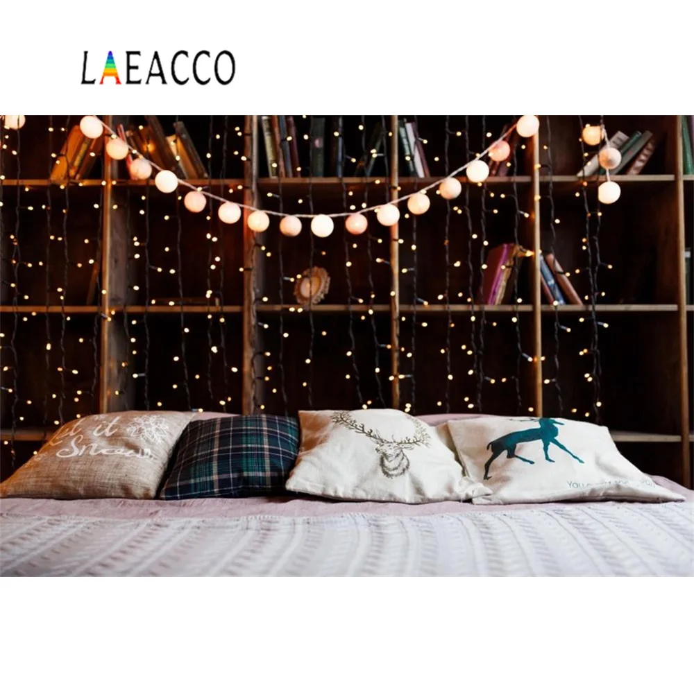 Laeacco Рождественские фоны для фотосъемки зимние снеговик дерево мяч куклы с венками вечерние Детские Портретные Фото фоны