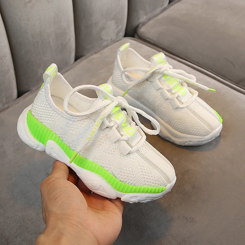 PandaQ/детская обувь; кроссовки с сеткой; Zapatos; дышащие; Para Tenis Infantil; Повседневная резиновая обувь для маленьких мальчиков; Cctwins off; цвет белый - Color: Green