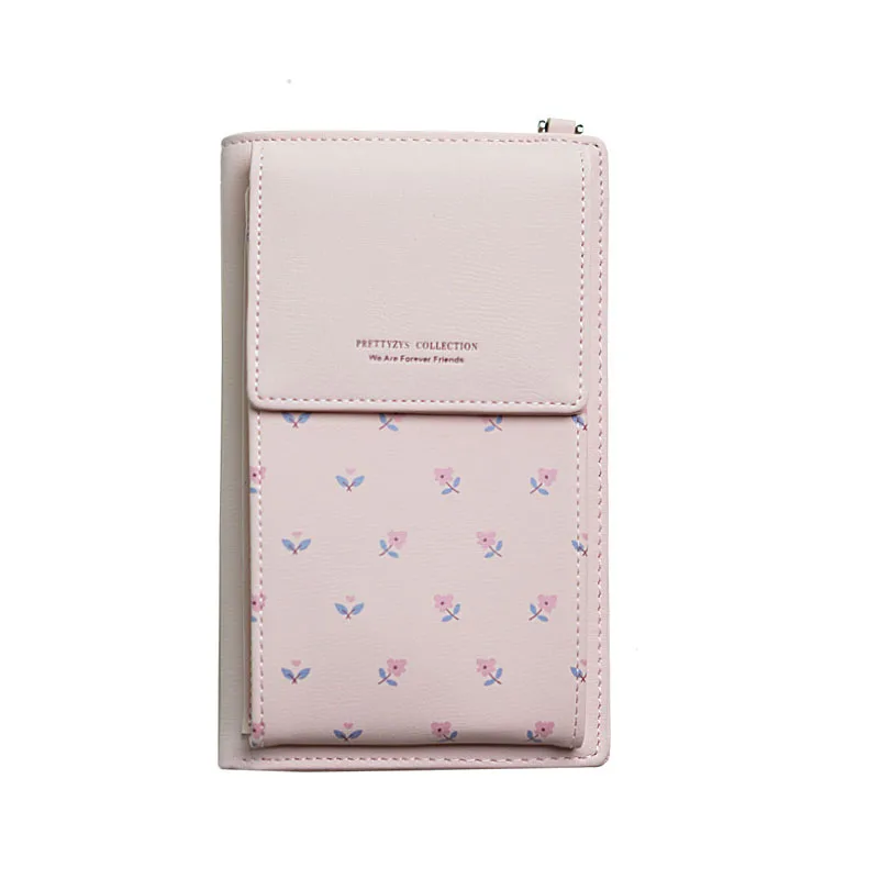 L002 pink Новинка, Женский кошелек на каждый день, брендовый кошелек для мобильного телефона, большие держатели для карт, кошелек, сумочка, клатч, сумка на ремне через плечо - Цвет: L002 pink