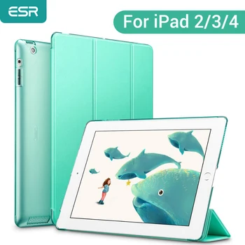 

ESR Smart Case for iPad 2 3 4 Cover PU Leather Auto Sleep/ Wake Up Folio for iPad 2 3 4 Trifold Stand Brand Shockproof Case