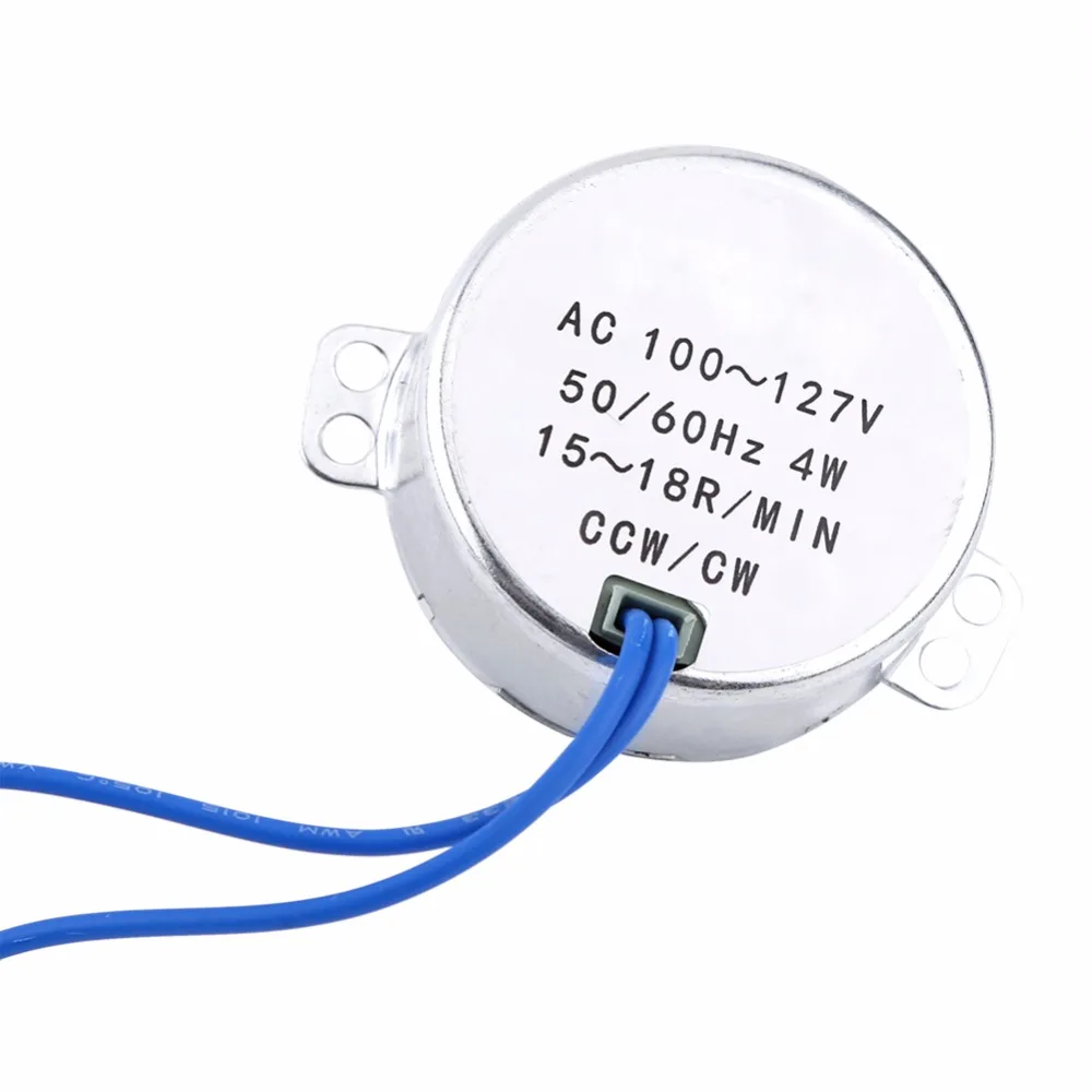 Напряжение AC 100-127V 4W синхронный двигатель 50/60Hz CCW/CW мотор-редуктор(15-18 об/мин