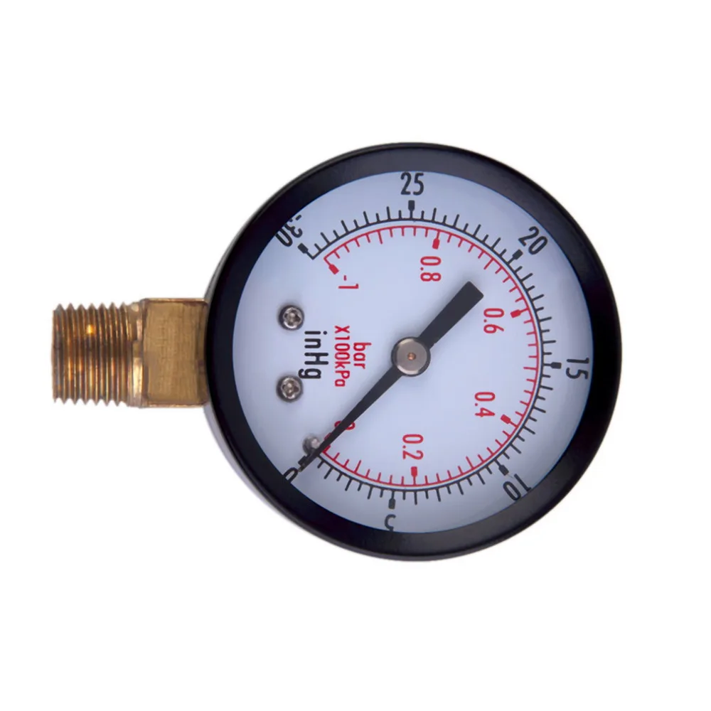 Сухой универсальный вакуумный манометр Blk сталь 1/" NPT нижний монтаж-30HG/0PSI TS50-1+ 1 медный сплав двойной масштаб PSI