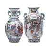 Jingdezhen Porcelain Vase Hand Painted Pastel Figure Retro Ceramic Vase Chinese Style Living Room Flower Arrangement Ornaments 1