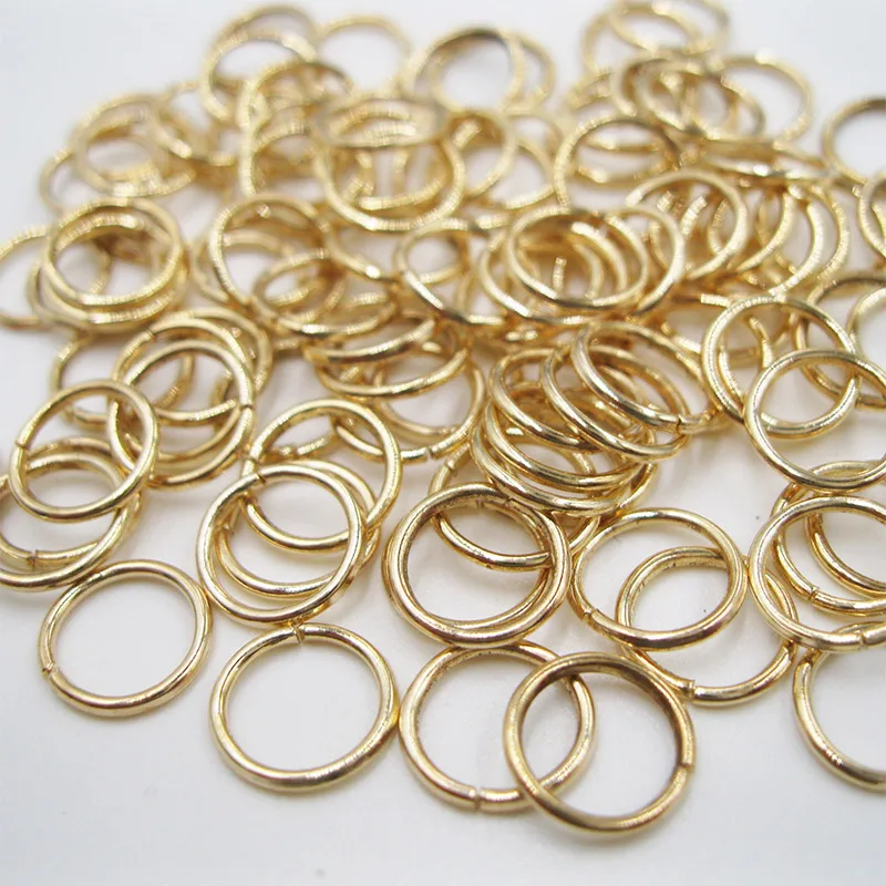 

100-200pcs/lot 0.9mm*5-14mm KC Gold Plating Jump Rings for DIY Jewelry Making Necklace Bracelet Findings Connector Supplies