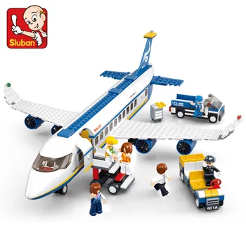 

Sluban Avion Technic Cargo Plane Airport Airplane Model Building Blocks Playmobil Figures City Brinquedos Educational Kids Toys
