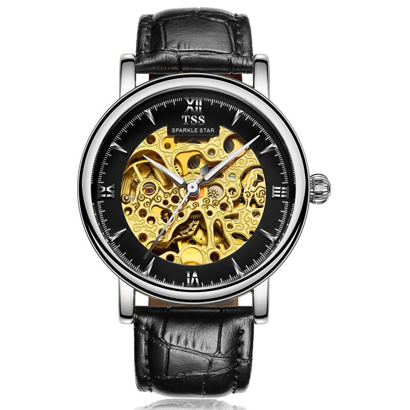 

TSS T5018 metiers-d-art mecaniques ajourees skeleton automatic mechanical 21 Jewelry movement watches Luminous relogio masculino