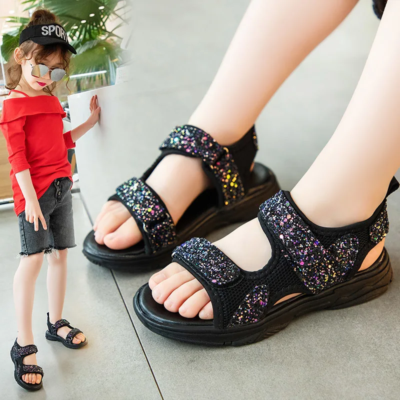 Шикарные сандалии для девочек новинка 2020 летние детские в Корейском стиле из
