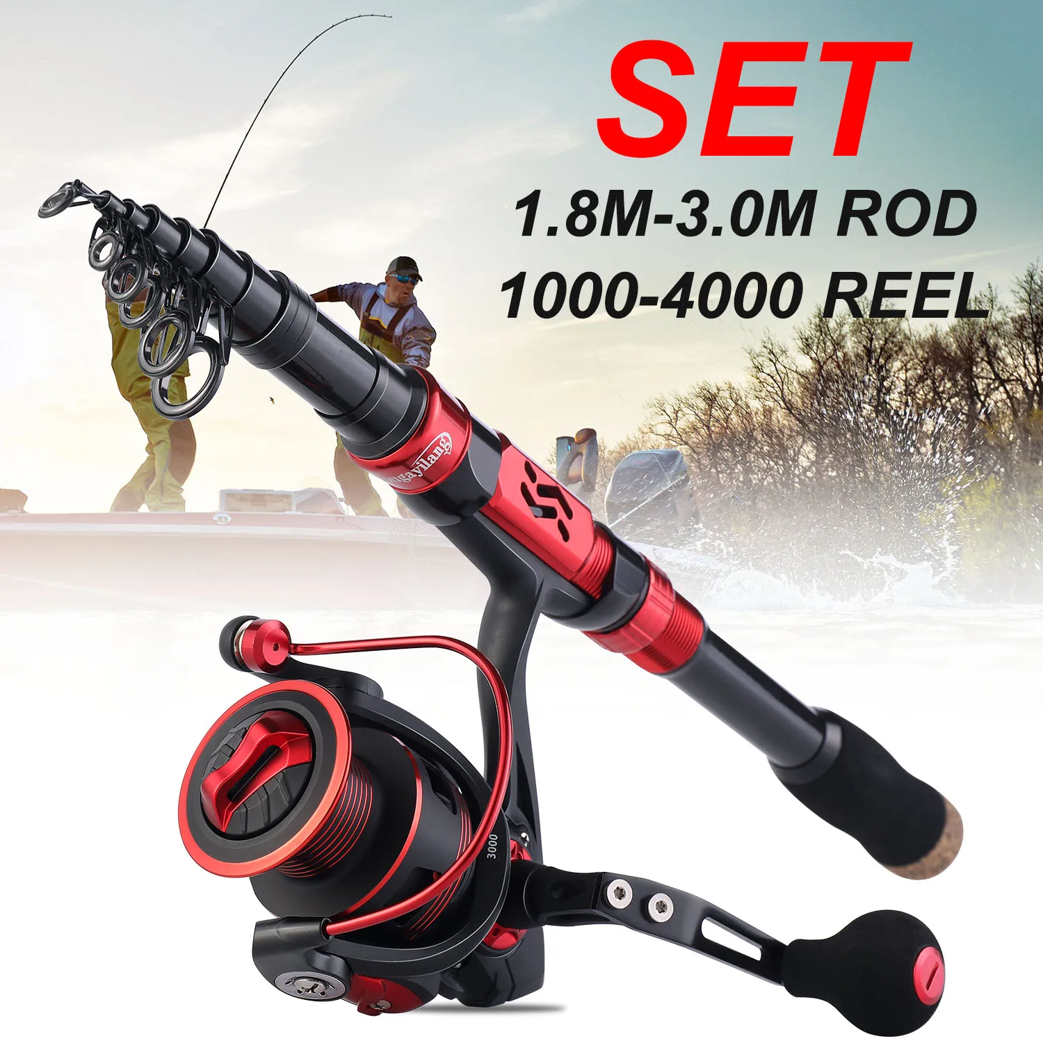 SOUGAYILANG-超軽量伸縮式釣り竿,1.8〜3.0m,ポータブル機器,比率5.2:1