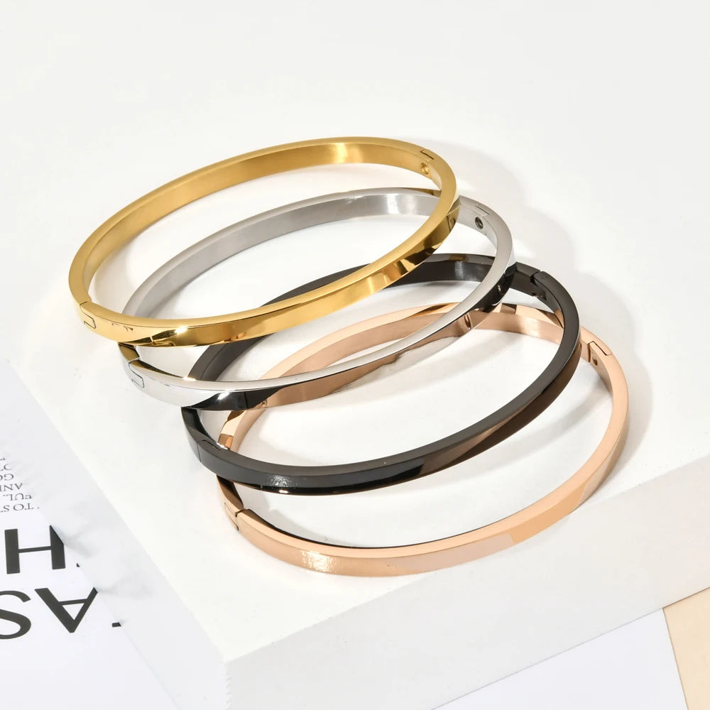 ZMZY Boho Opening Stainless Steel Bracelet Fashion Bracelets For Women Bracelet Men Titanium Steel Bangles Jewelry Accessories - Image 3