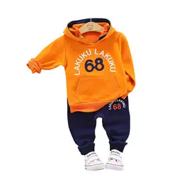 Одежда для малышей Детский Повседневный комплект со свитером, Детская куртка с длинными рукавами Спортивная одежда для мальчиков и
