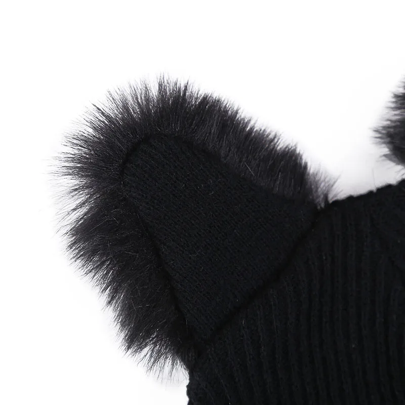 Лидер продаж, женская шапка с кошачьими ушками, вязаная, акриловая, теплая, зимняя, вязаная шапка, вязаная шапка, новинка, XaYbZc