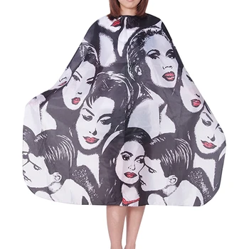 

New Professional Soft Salon Adult Hairdresser's Cape Cartoon Pattern Printing Gown for Hairdressing,Barber Cutting Wrap