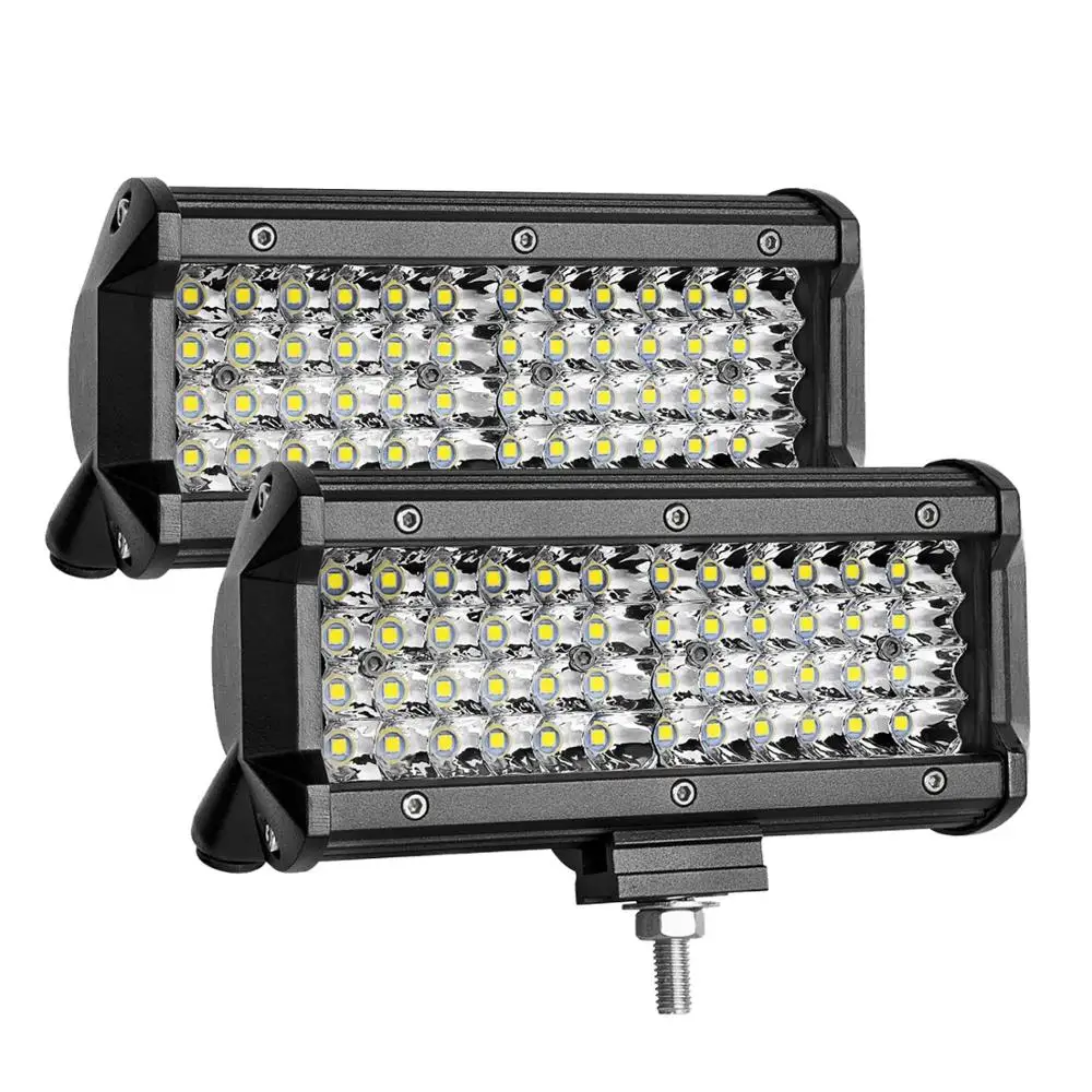 

LED Waterproof Work Light Bar 7 Inch 144W Quad-Row LED Light Bar for for Trucks SUVs Combo Driving Lamp Off-Road Tractor (Black