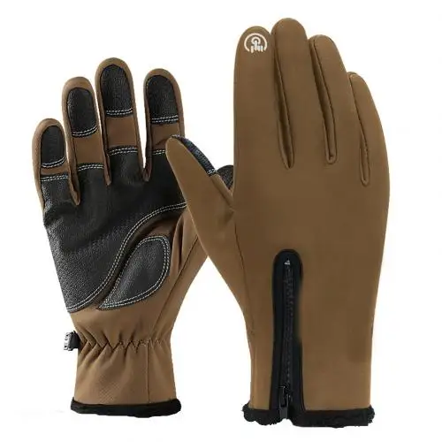 Desert Color 1 PairWindproof велосипедные перчатки полный палец для верховой езды MTB велосипедные перчатки Сенсорный экран зима-осень велосипедные перчатки мужские и женские - Цвет: Desert Color