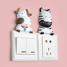 Световая Кнопка трехмерная Наклейка украшение животного гостиная спальня домашний декоративный свет переключатель набор Декор на стены с персонажами мультфильмов