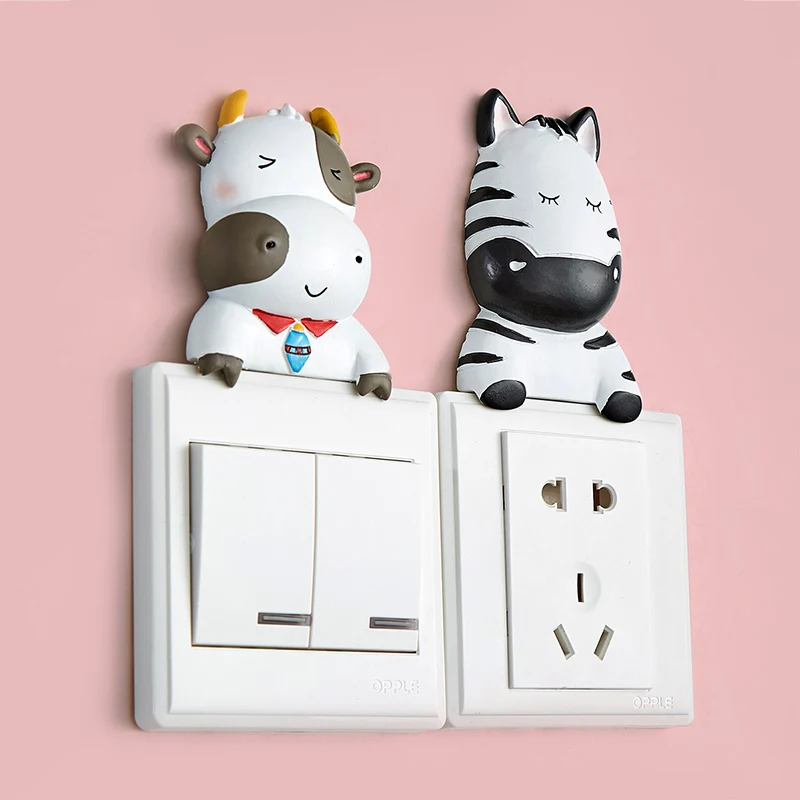 

Light Button Three-dimensional Sticker Animal Decoration Living Room Bedroom Home Decoration Light Switch Set Cartoon Wall Decor