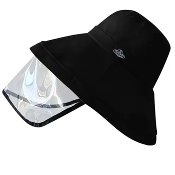 

40# Anti-spitting Protective Bucket Hat Dustproof Cover Adult Fisherman Cap Removable Hat Droplet Blocking кепка