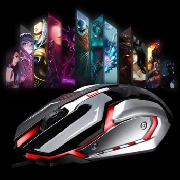 

For PC Adjustable USB Wired Computer Mouse LED Wired Optical USB Gaming Silent Mouse Computer Desktop Scroll Wheel Mouse